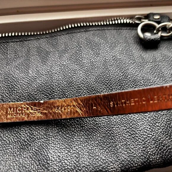 Michael Kors Signature Black Fanny Pack Belt Bag w/Silver-tone Chain - Picture 8 of 8